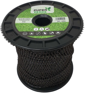 Hilo Desbrozadora Profesional Zuperverde Nylon Trenzado 4mmx75m Negro